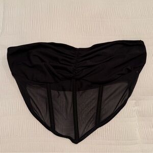 SHEIN Black Mesh Crop Top